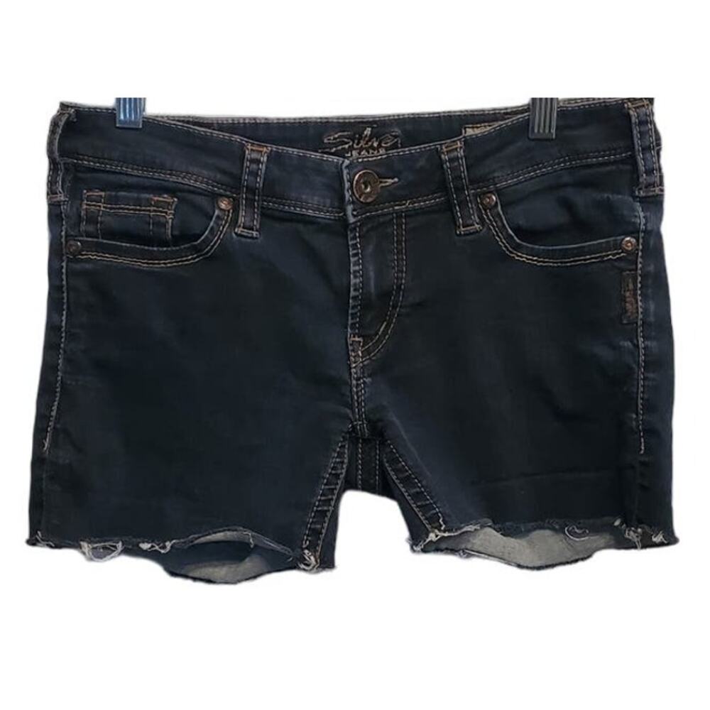 Silver Jean Company Women's Raw Edge Hem Aiko Skinny  Shorts Jeans Size30